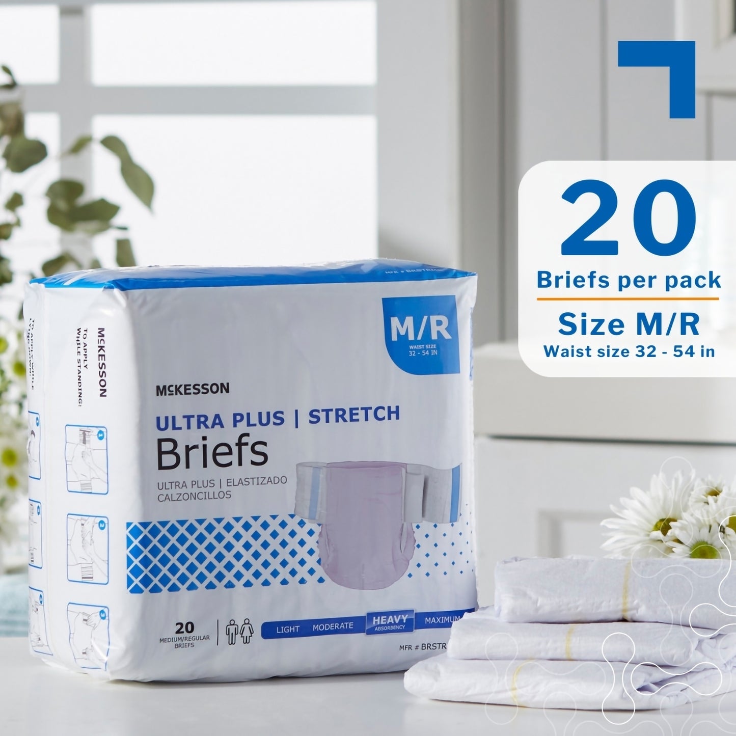 McKesson Ultra Plus Stretch Heavy Absorbency Incontinence Brief