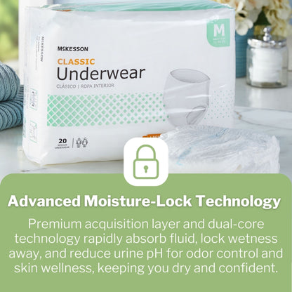 McKesson Classic Light Absorbency Incontinence Underwear