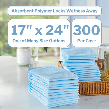 McKesson Classic Plus Light Absorbency Underpads, 17 x 24 Inch