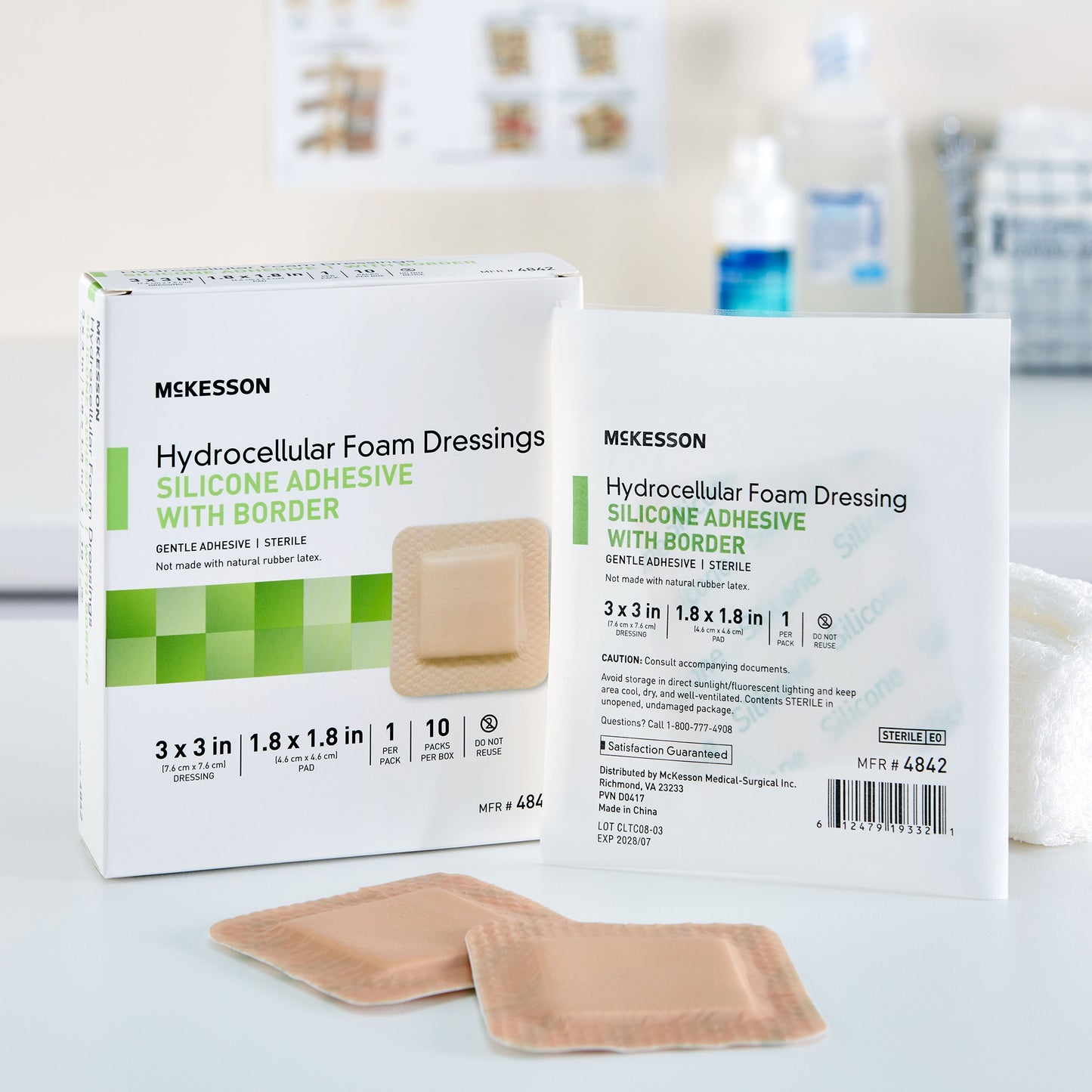 McKesson Silicone Adhesive with Border Silicone Foam Dressing