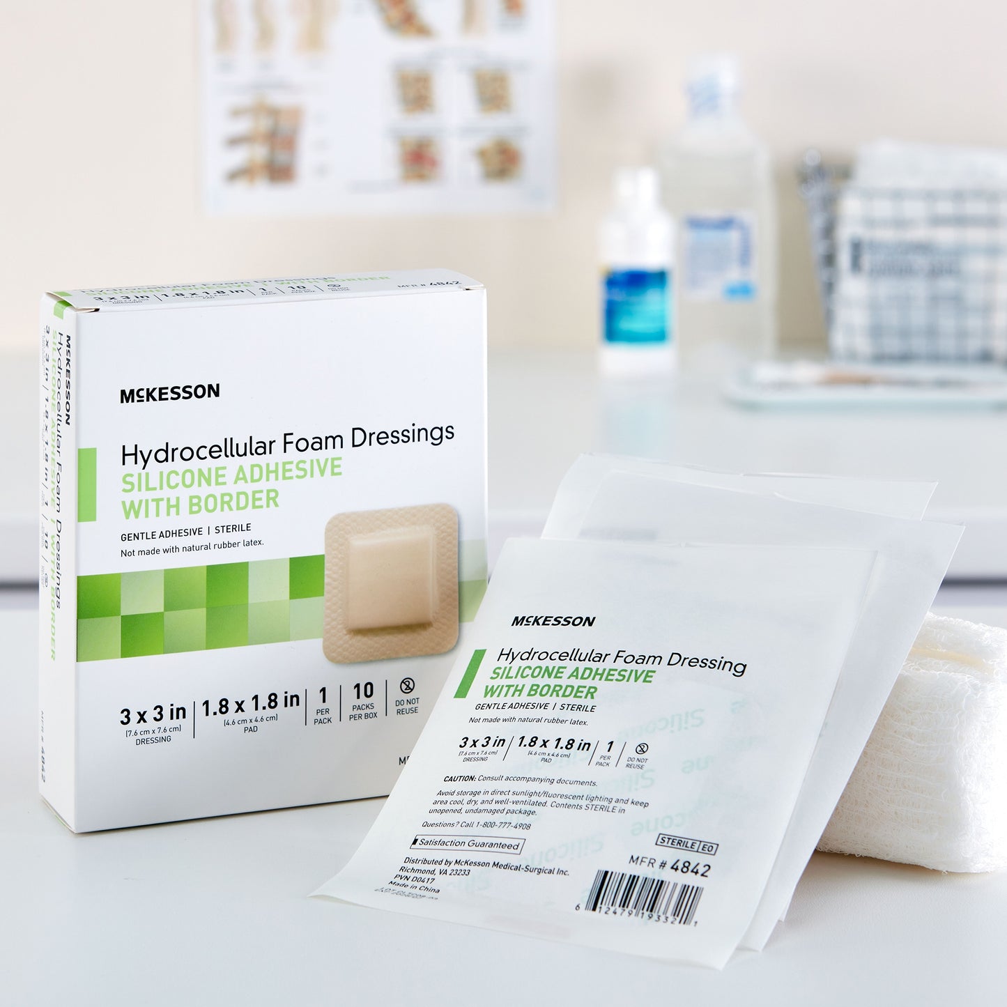 McKesson Silicone Adhesive with Border Silicone Foam Dressing