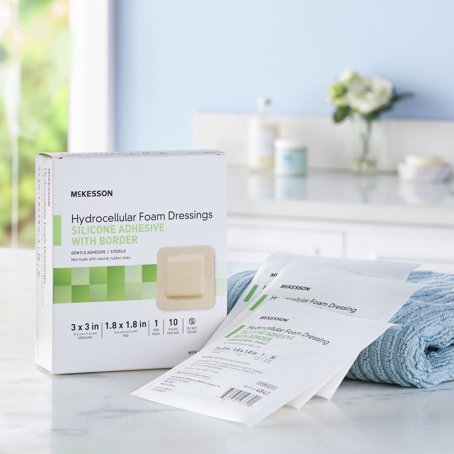McKesson Silicone Adhesive with Border Silicone Foam Dressing