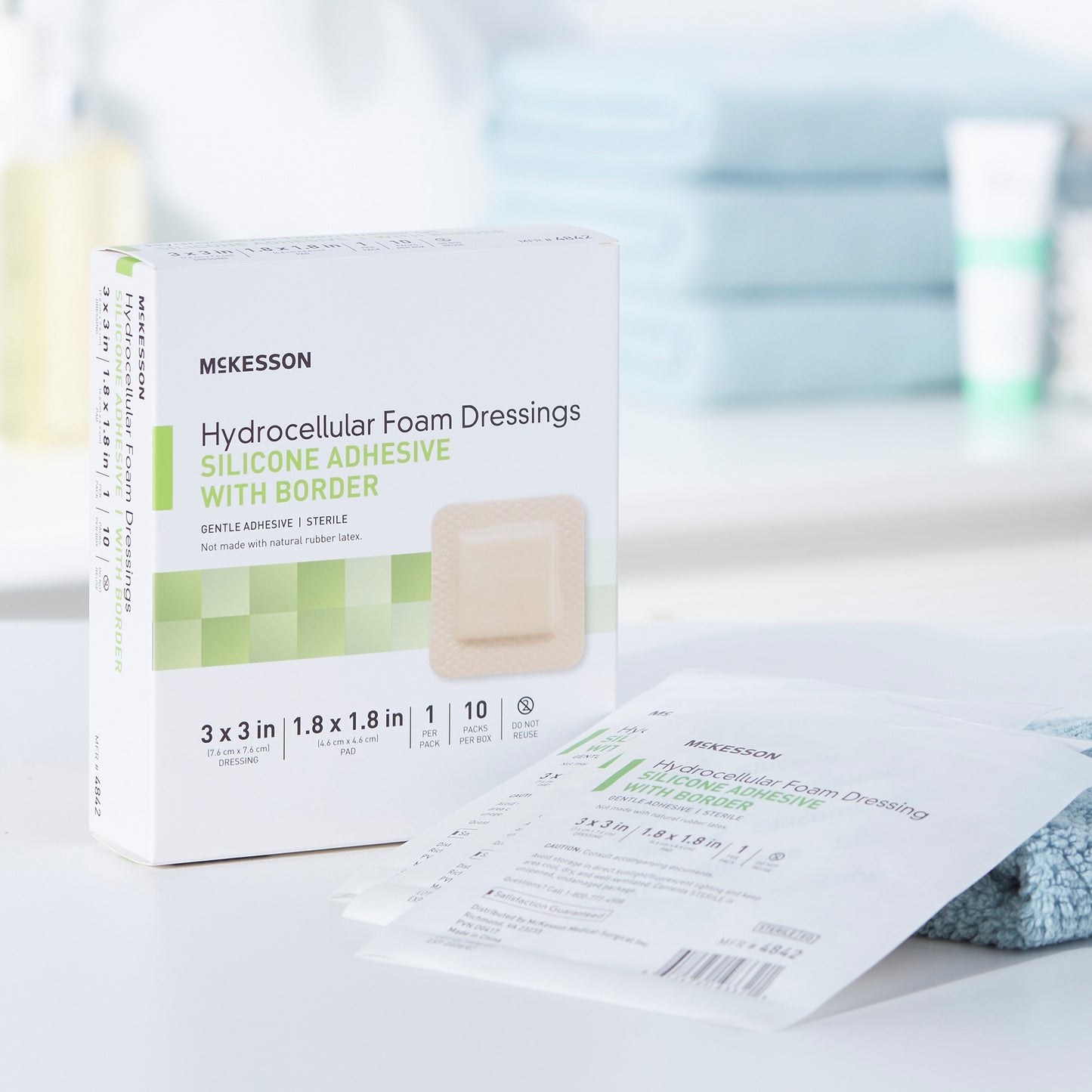 McKesson Silicone Adhesive with Border Silicone Foam Dressing
