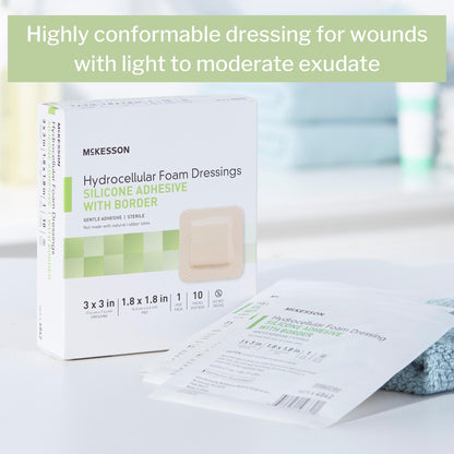 McKesson Silicone Adhesive with Border Silicone Foam Dressing