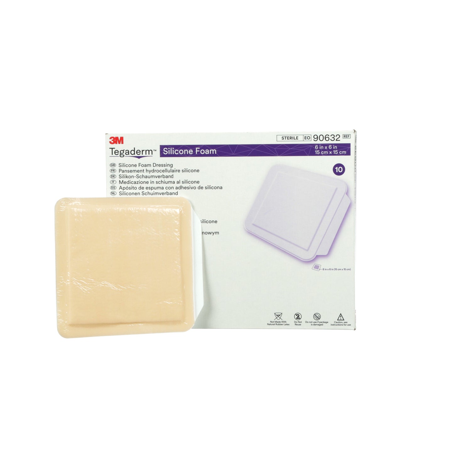 Tegaderm Silicone Foam Non-Bordered Dressing, 6" x 6"