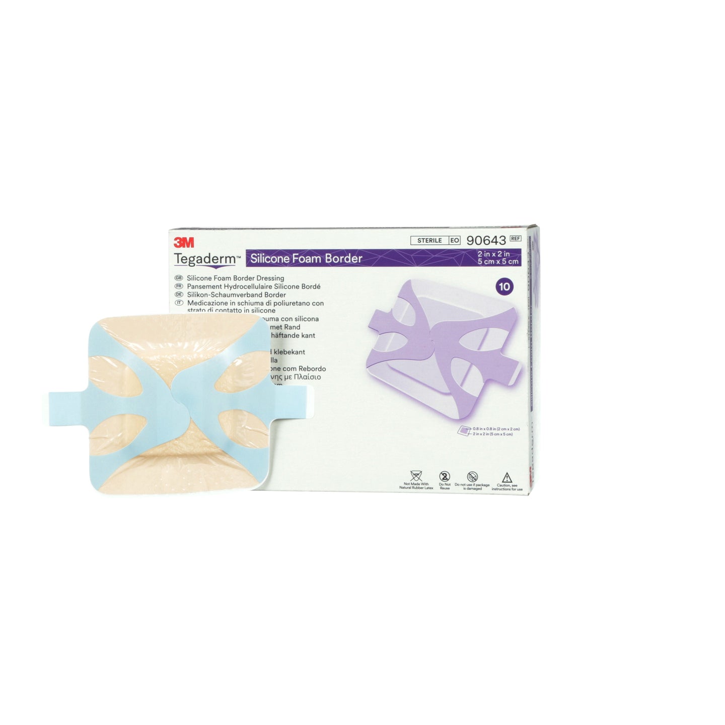 Tegaderm Silicone Foam Bordered Dressing 2" x 2"