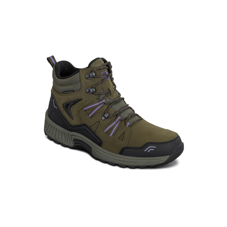 Dakota Women's Waterproof Hiking Boots, Olive, angle view