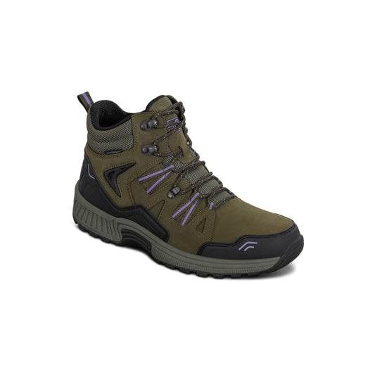 Dakota Women's Waterproof Hiking Boots, Olive, angle view