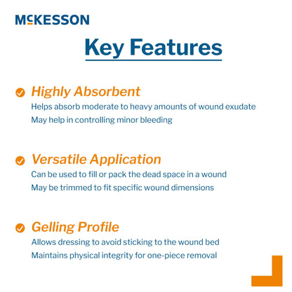 McKesson Calcium Alginate Dressing, 4 x 4-3/4 Inch