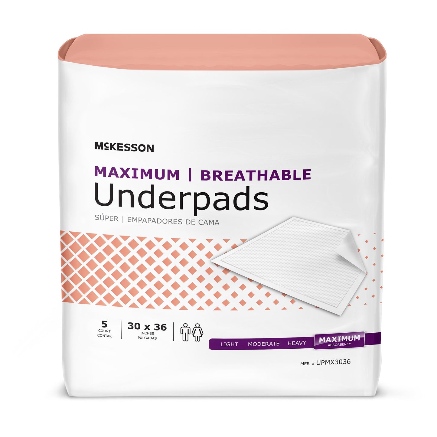 McKesson Ultimate Breathable Underpads, Heavy Absorbency