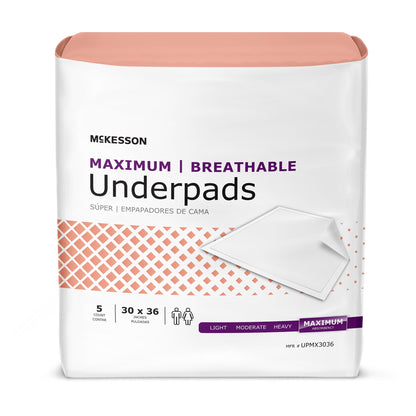 McKesson Ultimate Breathable Underpads, Heavy Absorbency