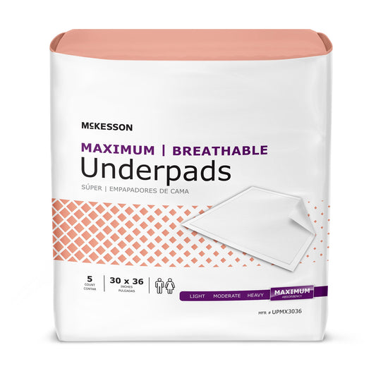 McKesson Ultimate Breathable Underpads, Heavy Absorbency