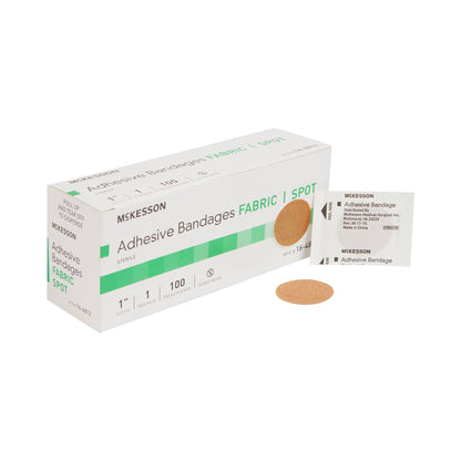 McKesson Round Tan Adhesive Spot Bandage, 1 Inch
