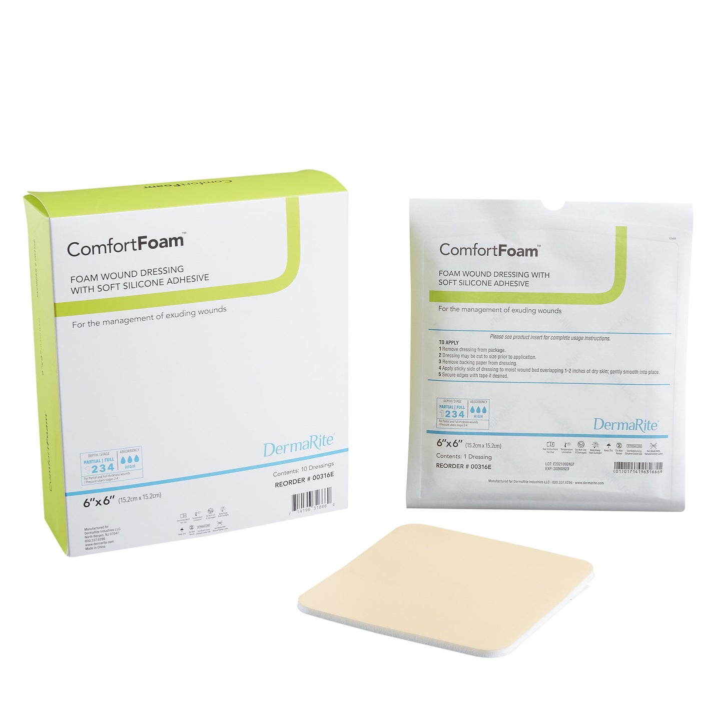 ComfortFoam™ Silicone Adhesive without Border Silicone Foam Dressing