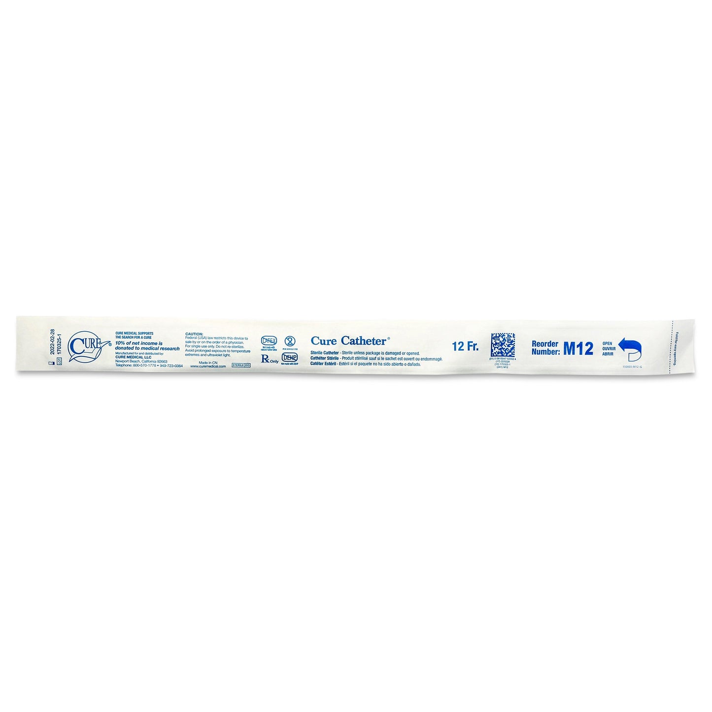 Cure Catheter™ Male Intermittent Catheter, Uncoated PVC