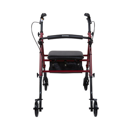 McKesson Four-Wheel Rollator, Red