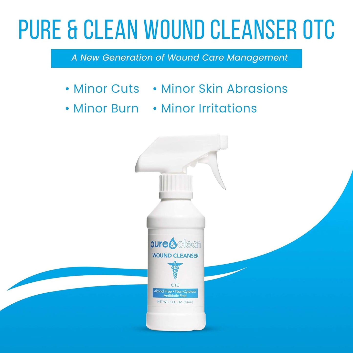 Pure & Clean Wound Cleanser, 8-Ounce Pump Bottle