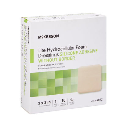 McKesson Lite Hydrocellular Foam Dressing w/ Silicone Adhesive w/o Border