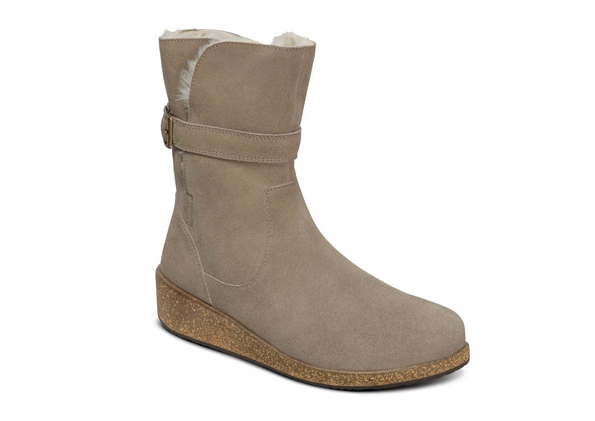 Claire Women's Boots, Taupe, angle view