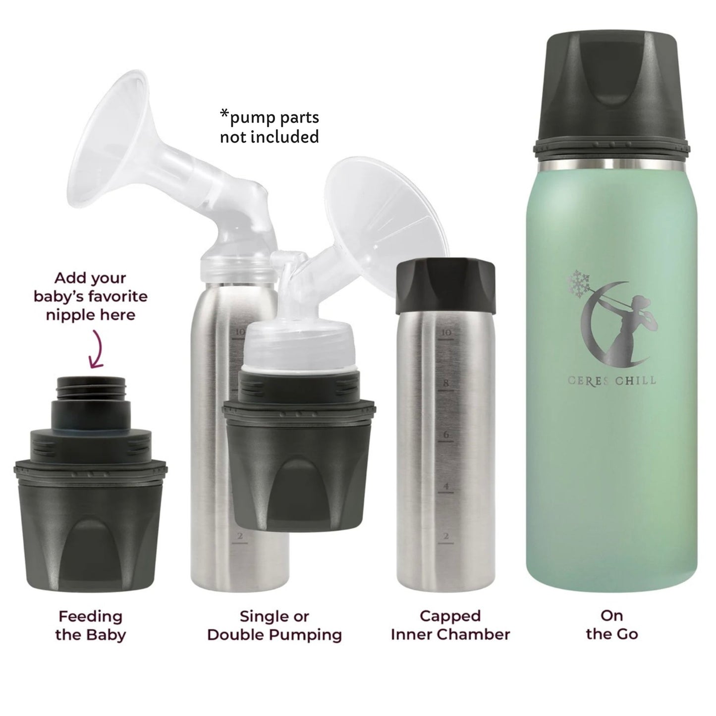 Ceres Chill OG Stainless Steel Breast Milk Chiller Container, 27 oz.