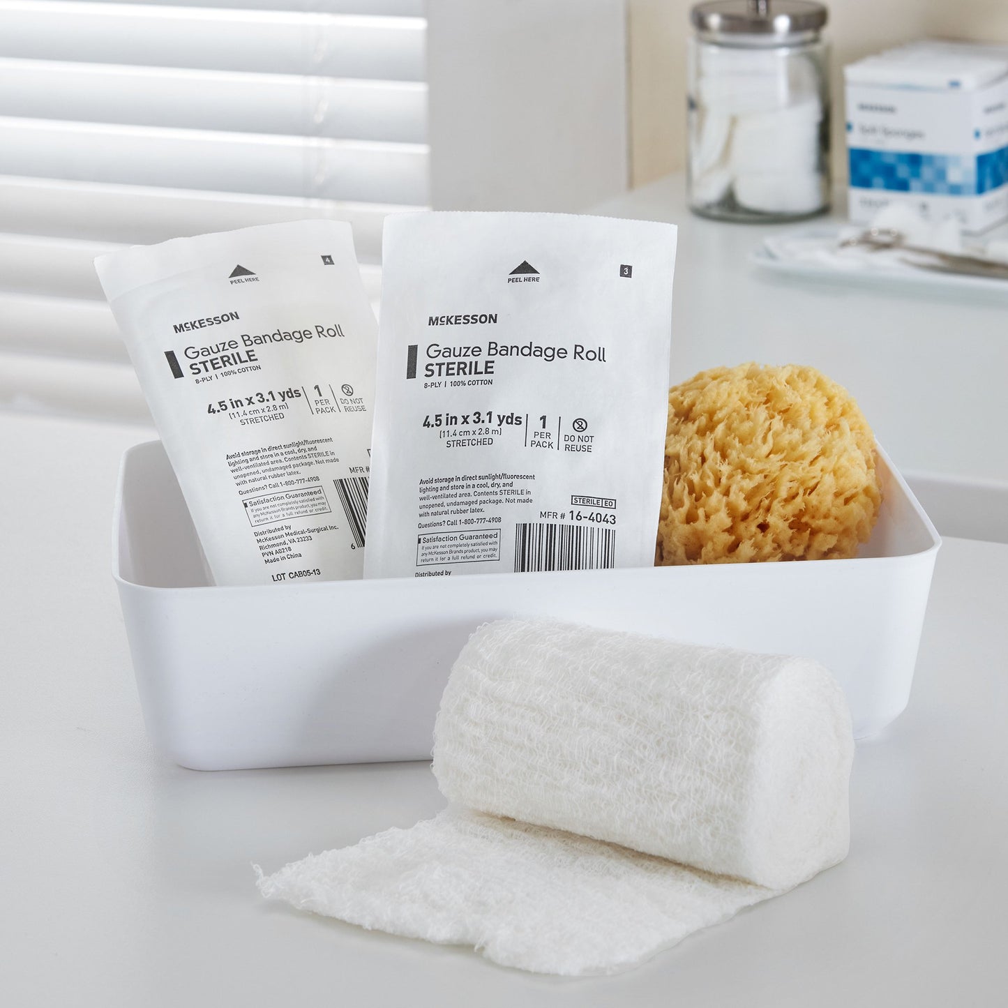 McKesson Fluff Bandage Roll, 4.5 Inch x 4.1 Yard, Cotton