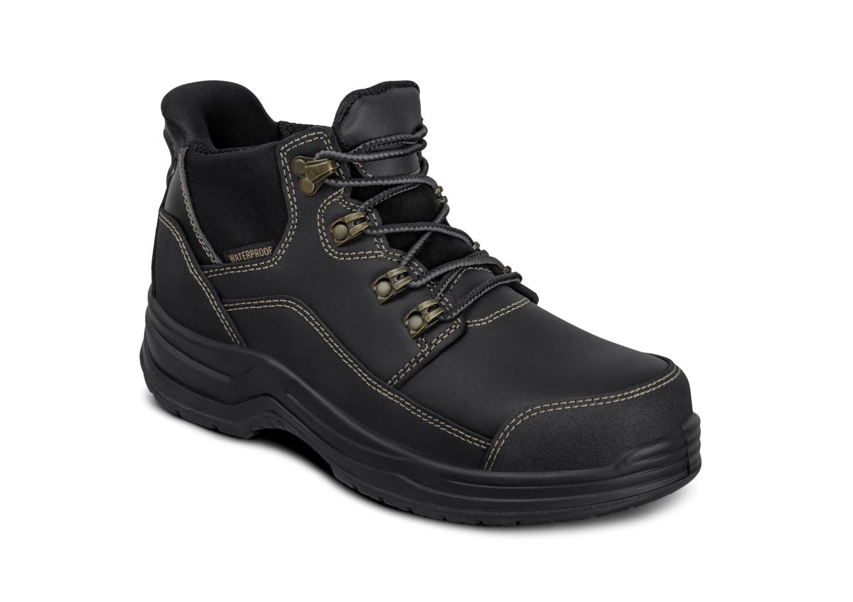 Quartz Women's Hands-Free Waterproof Work Boots, Black, angle view
