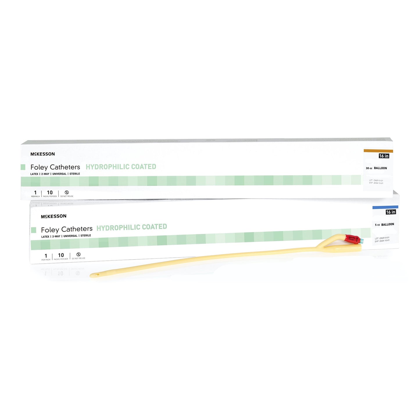 McKesson Hydrophilic-Coated Latex Foley Catheter, Hydrophilic Polymer Coated Latex