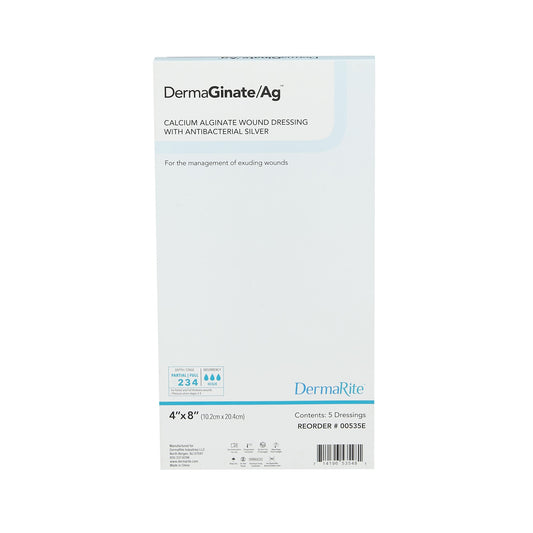 DermaGinate/ Ag™ Silver Alginate Dressing, 4 x 8 Inch