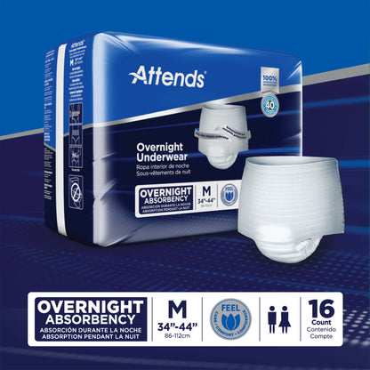 Attends® Overnight Underwear with Extended Wear Protection