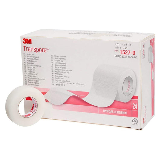 3M™ Transpore™ Plastic Medical Tape, 1/2 Inch x 10 Yard