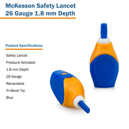 McKesson Pressure Activated Safety Lancets, 26 Gauge