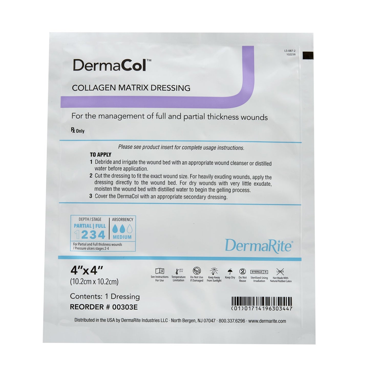 DermaCol™ Collagen Dressing 4 x 4 Inch