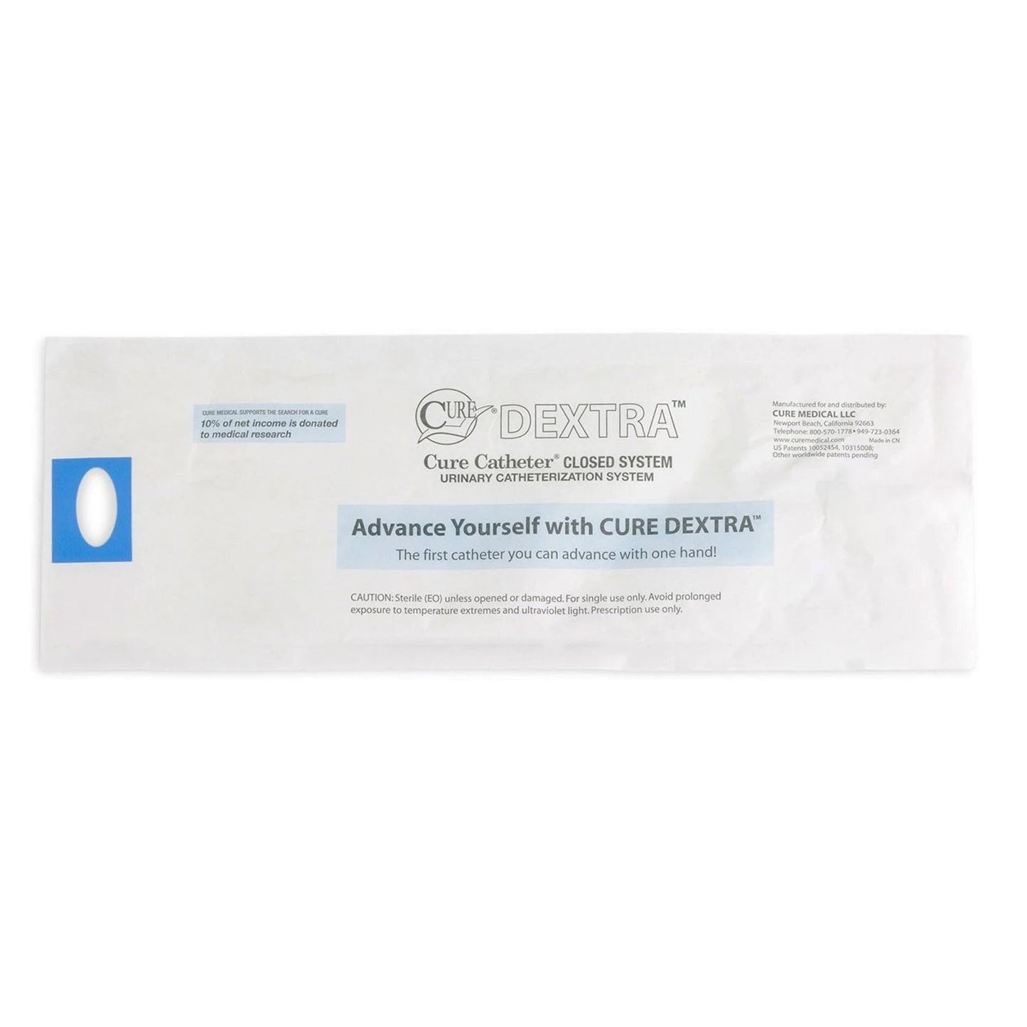 Dextra® Intermittent Closed System Catheter Cure, Straight Tip