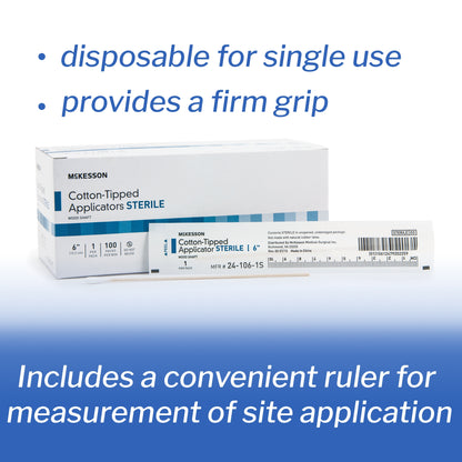 McKesson Sterile Swabsticks, Cotton Tip