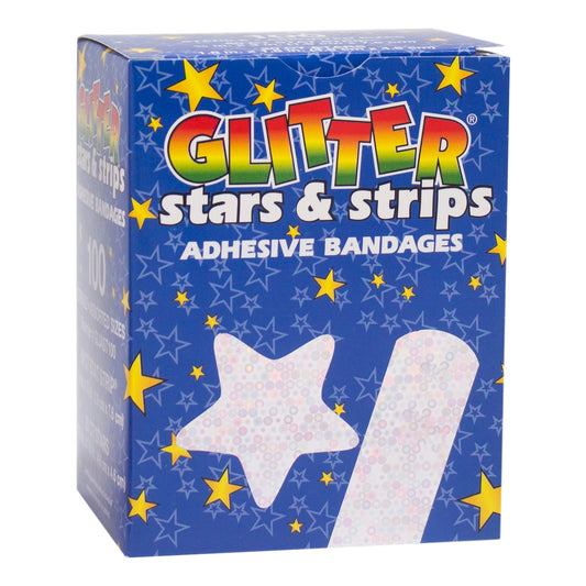 Glitter™ Stat Strip® Kid Design (Glitter Stars and Stripes) Adhesive Strip