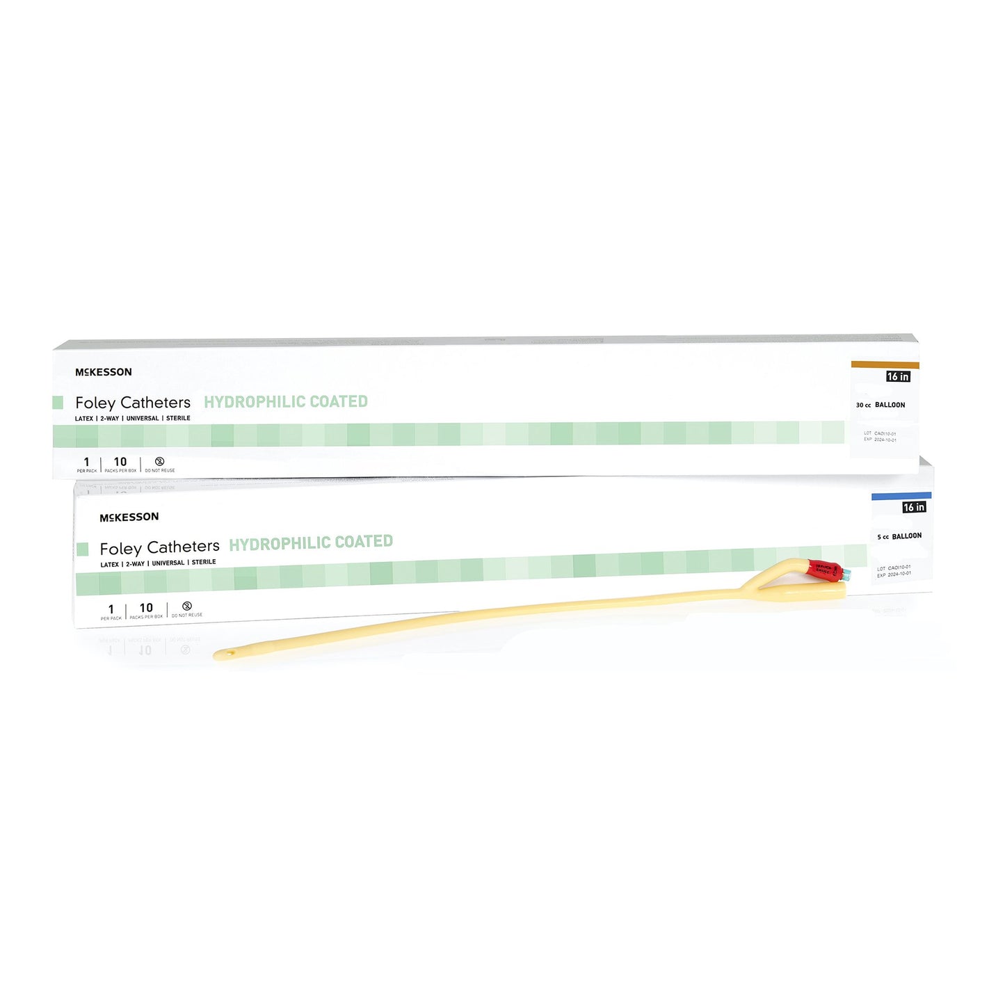 McKesson Hydrophilic-Coated Latex Foley Catheter, Coudé Tip