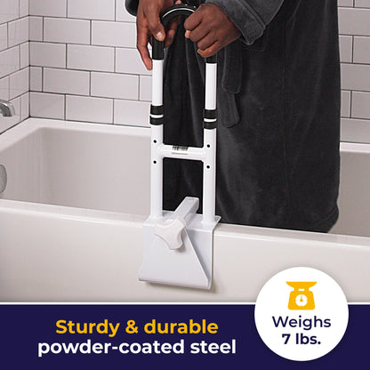 Drive™ Clamp-On Tub Rail, White Steel