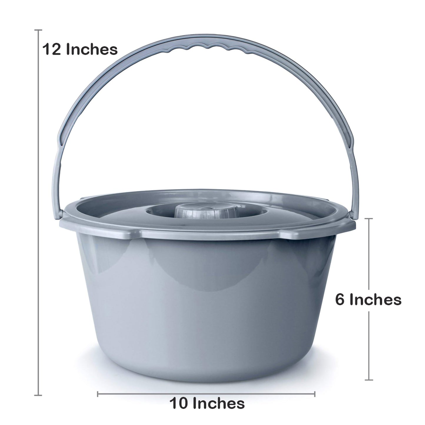 McKesson Commode Bucket With Metal Handle And Cover, 7-1/2 Quart