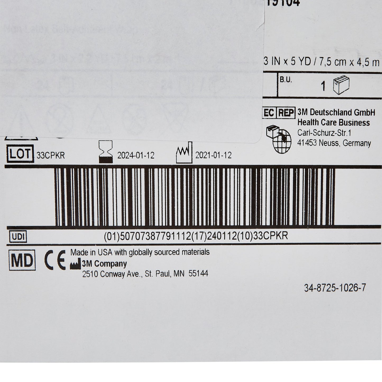 3M™ Coban™ LF Self-adherent Closure Cohesive Bandage, Tan