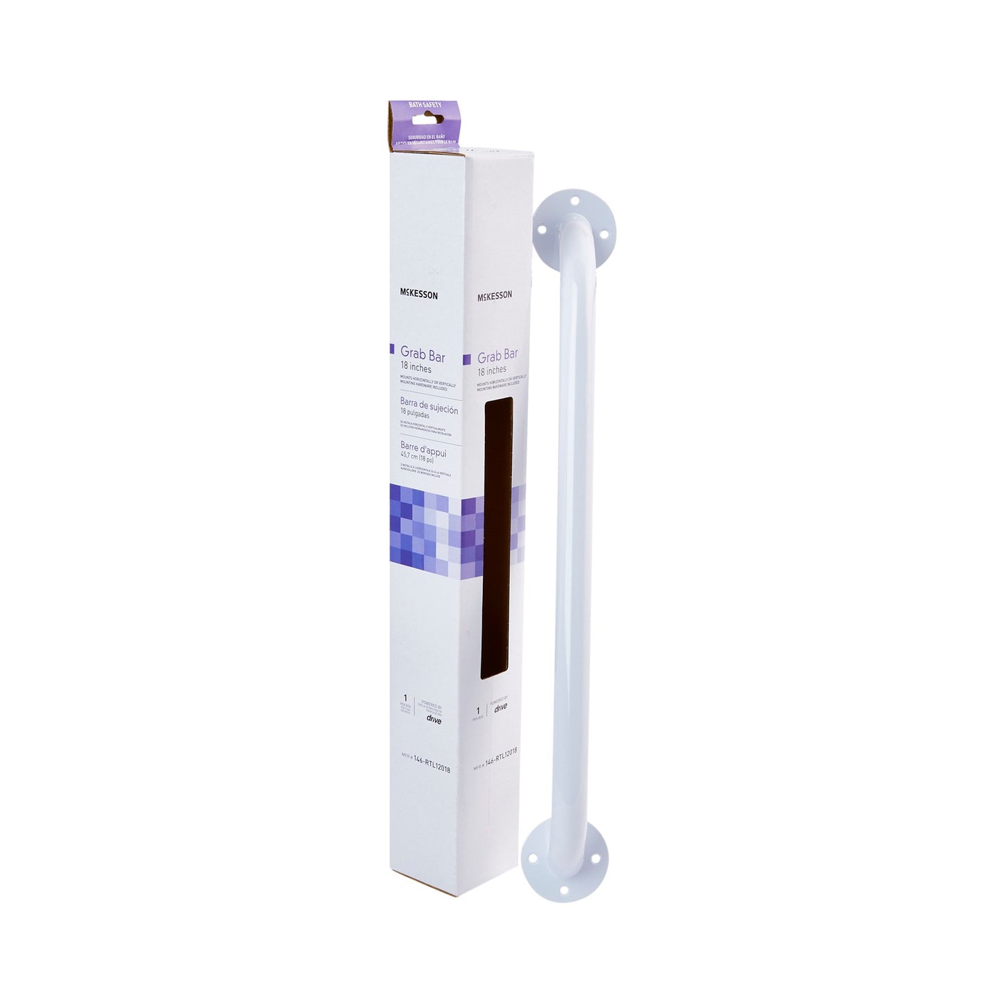 McKesson Wall Grab Bar, White Steel