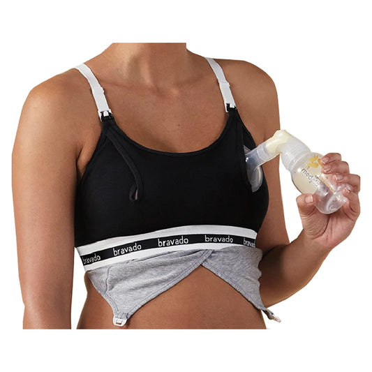 Clip and Pump Hands-Free Nursing Bra Accessory Black X-Large
