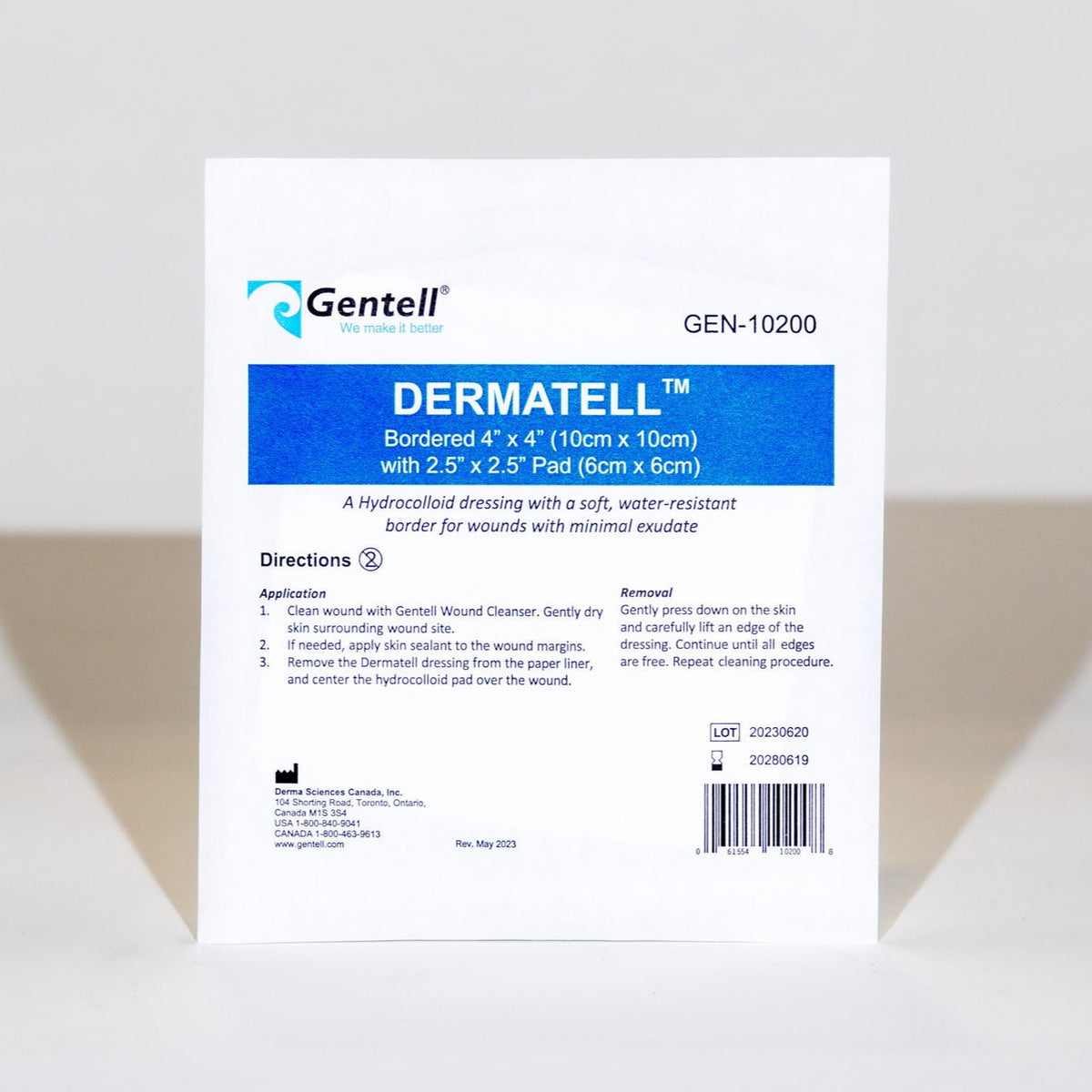 Dermatell Hydrocolloid Bordered Dressing 4" x 4"