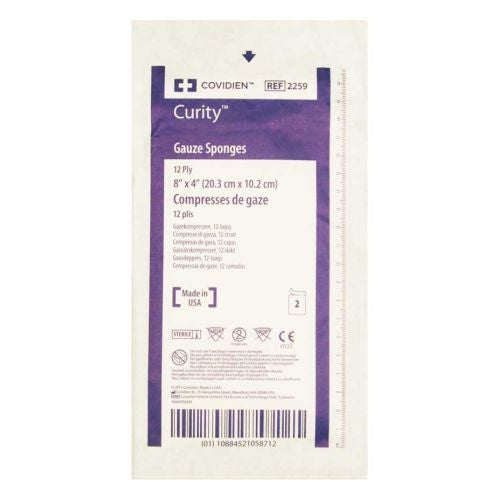 Curity Gauze Sponge 4" x 8" Sterile 2's Peel Back Package USP Type VII