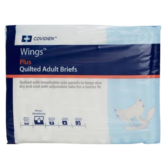 Adult Stretch Brief WINGS Plus - Heavy Absorbency Size 1 (M/R) - Waist Size 32" - 54" 24 Count
