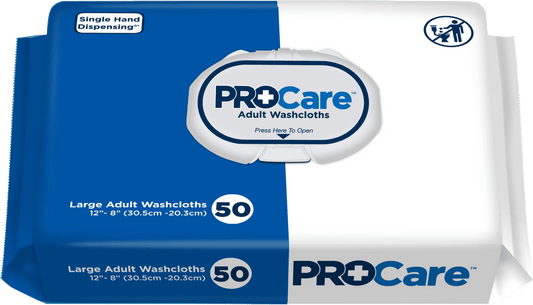 ProCare Adult Washcloth 12" x 8" Soft Pack
