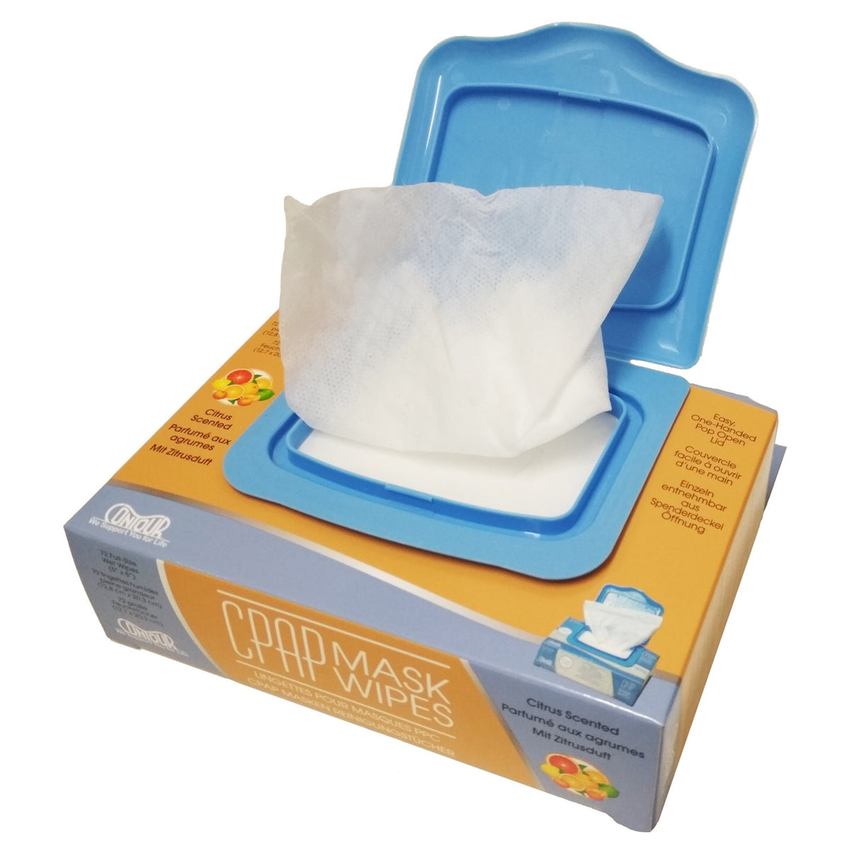 Contour Scented CPAP Wipes Citrus 72 Count