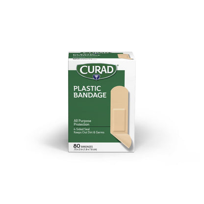 Curad Plastic Adhesive Bandages 3/4" x 3" 80ct