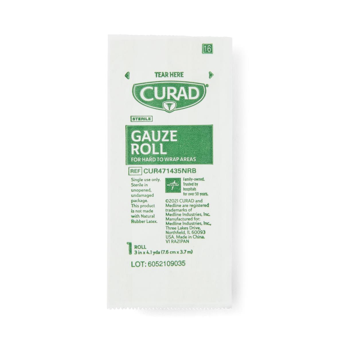 Curad Stretch Rolled Gauze Bandage 3" x 4.1yd 5 Rolls