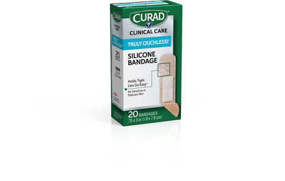 Curad Silicone Flexible Fabric Bandages .75 x 3" 20ct
