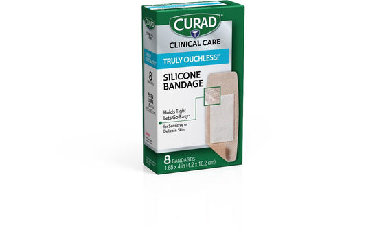 Curad Silicone Flexible Fabric Bandages 1.625" x 4" 8ct